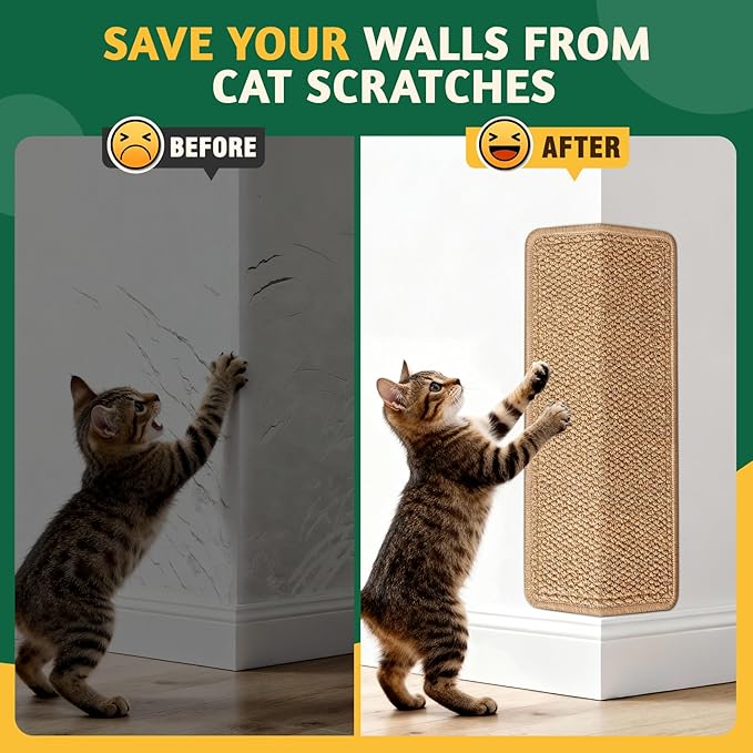 ENONCI Corner Cat Scratcher | Cat Scratchers Wall Mounted - Image 3