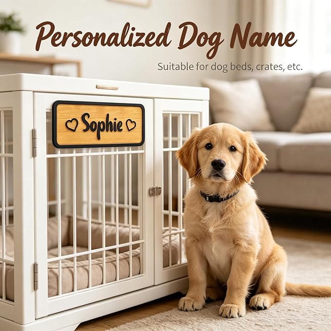 Personalized Dog Room Decor Custom Dog Crate Accessories Name Plate Doghouse - Image 3