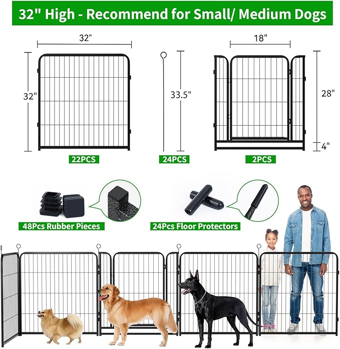 Kfvigoho Dog Playpen Outdoor Extra Wide 24 Panels Heavy Duty Dog Fence 32" - Image 4