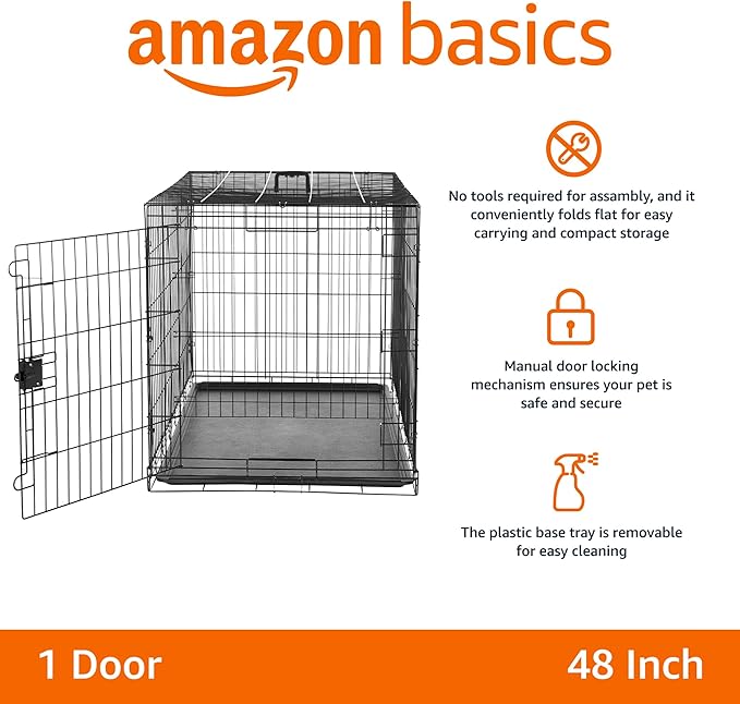 Amazon Basics Portable, Foldable Metal Wire Dog Crate - Image 2