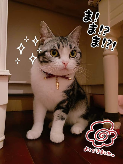 Cute Bowtie Cat Collar with Bell. Japanese Stylish Bowknot & Fish Charm. Safety - Image 7