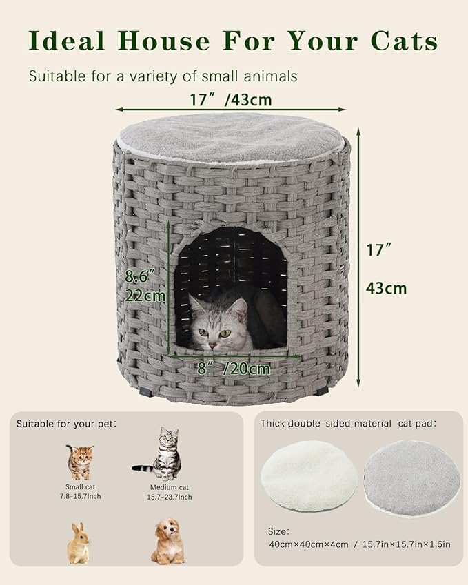 SETVSON Cat House for Indoor Cat, Large Double Cat Houses Cat Bed Cave - Image 5