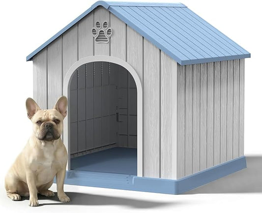 Small Dog House Indoor，Weatherproof Resin Outdoor Dog House by GYMHILL