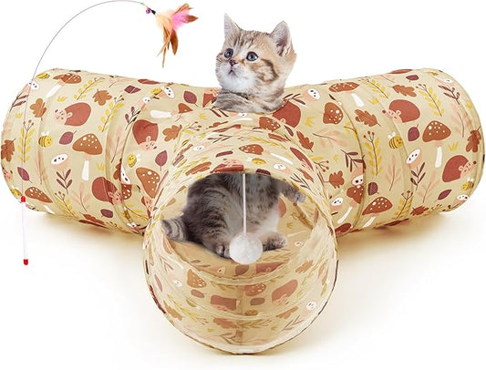 Tempcore Pet Cat Tunnel Tube Cat Toys 3 Way Collapsible, Cat Tunnels by Tempcore