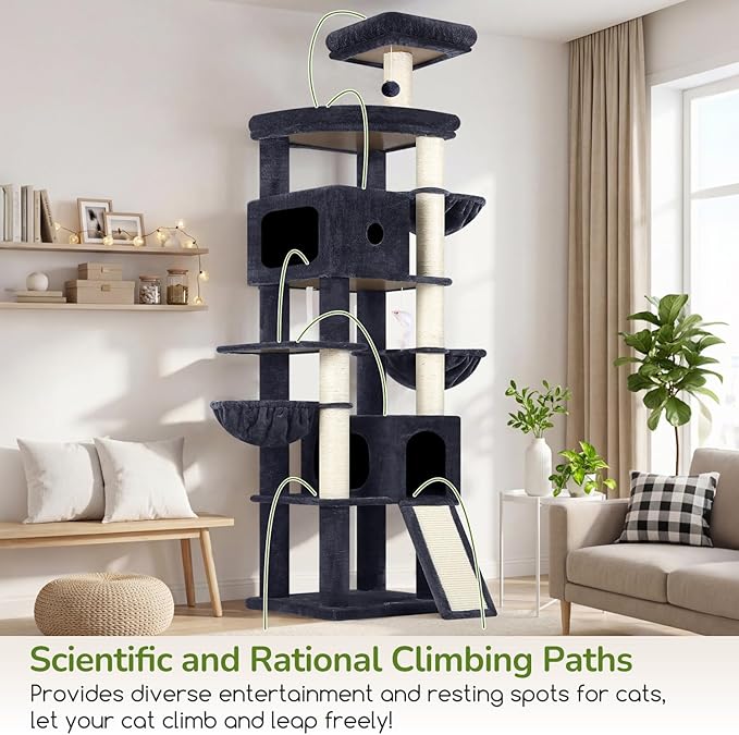 Globlazer 83in Heavy Duty Cat Tree, Giant Cat Tower - Image 2