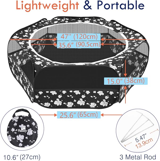 Pawaboo Small Animals Playpen, Waterproof Small Pet Cage Tent - Image 6