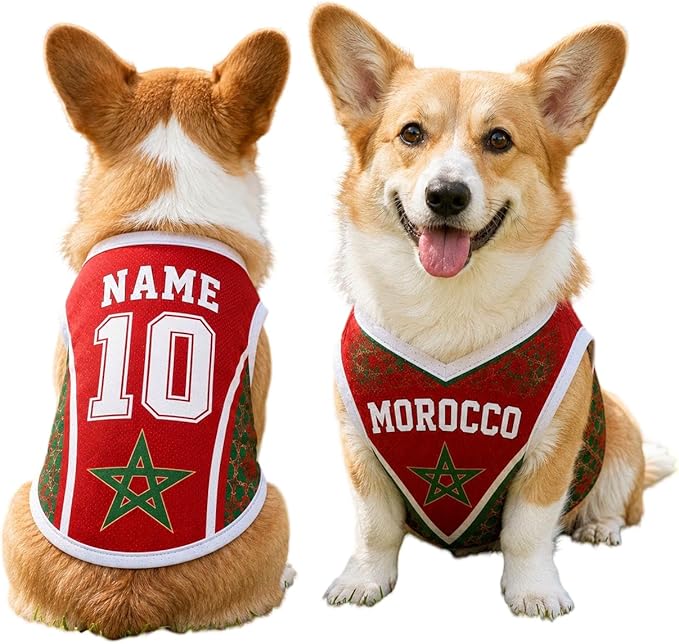 V-DECORPARKS Dog Jersey Custom Name Number, Pets Soccer Jersey by V-Decorparks
