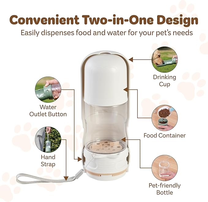 Desired Things Portable Pet Food and Water Dispenser, 2 in 1 Cat & Small Dog - Image 3