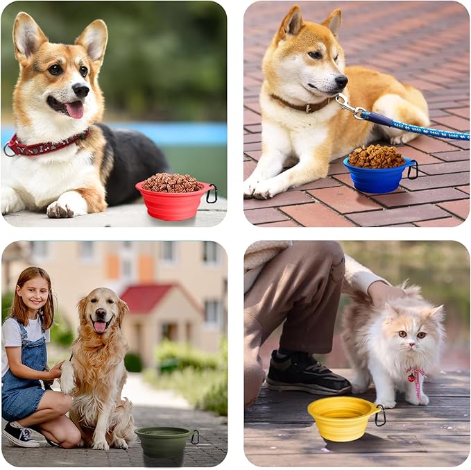 PetBonus 2-Pack Large Silicone Collapsible Dog Bowls, 34oz/1000ml BPA Free - Image 6