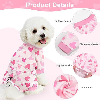 Bienbee Dog Pajamas, 4 Pack Dog Recovery Suit Shedding Suit Cute Soft Puppy - Image 6