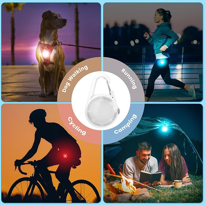 2Pack Dog Lights for Night Walking Dog Collar Light Clip on Glow in The Dark - Image 4