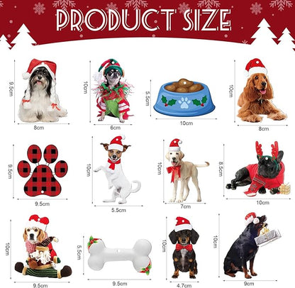 Kathfly 36 Pcs Dog Ornaments for Christmas Tree Wooden Dog Christmas Ornaments - Image 3