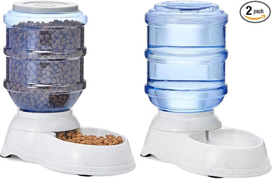 Amazon Basics Large Capacity Automatic Pet Water Dispenser and Gravity Feeder by AmazonBasics