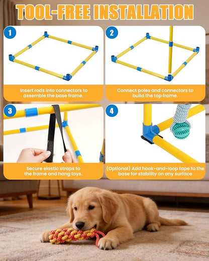 Puppy Play Gym for Small Dogs, 23.6"x 23.6" Large Indoor Dog Jungle Gym - Image 5
