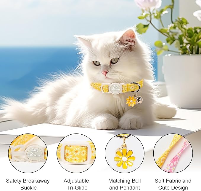 2 Pack Daisy Cat Collars - Image 3