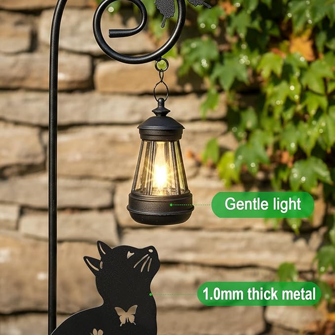Metal Cat Stake with Solar Lights Outdoor Decorative, Womens Gifts Unique - Image 7