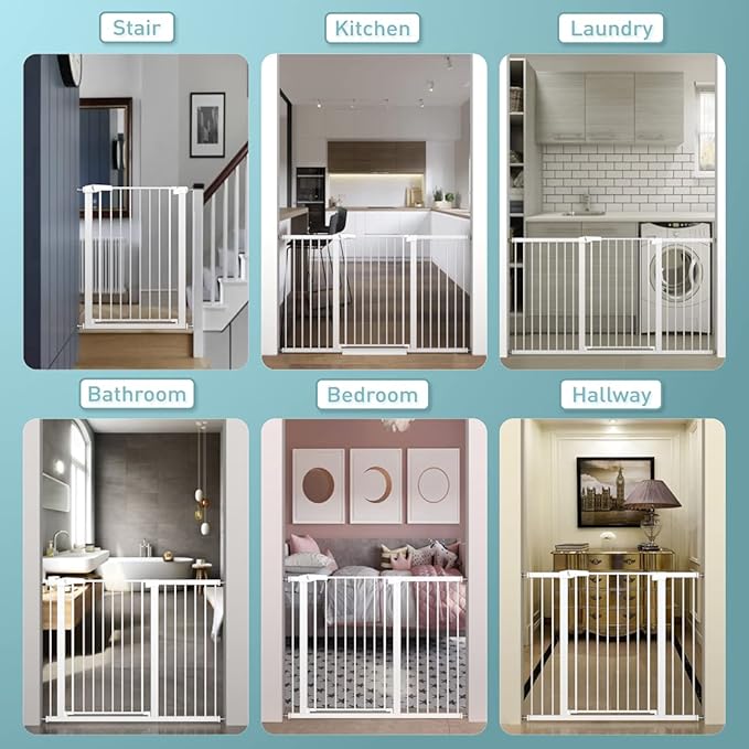 Fairy Baby 38" Extra Tall Baby Gate, 48.9"-54.3" Extra Wide Large Pet Gate - Image 8