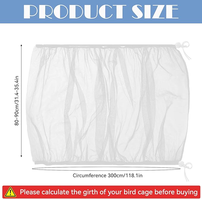 Trinkrittey Large Bird Cage Seed Catcher, 31 x 118 inches Adjustable Large Bird - Image 2