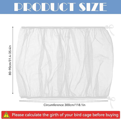Trinkrittey Large Bird Cage Seed Catcher, 31 x 118 inches Adjustable Large Bird - Image 2