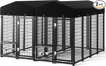 2PCS Dog Kennel Outdoor, Large Outside Dog Kennel by Guiferland