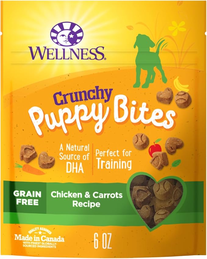 Wellness Crunchy Puppy Bites Dog Training Treats, Grain Free, Chicken and by WellnessNaturalPetFood