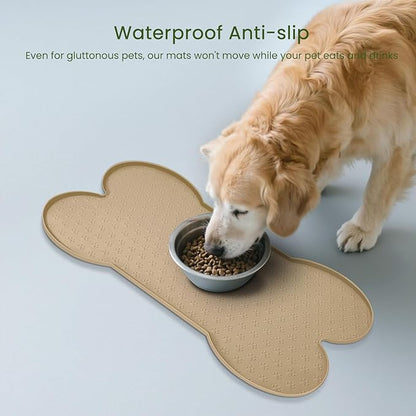 PWTAA Dog Food Mat Anti-Slip Silicone Dog Bowl Mat Thicker Pet Placemat - Image 3