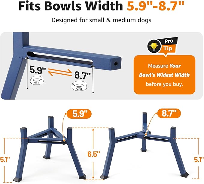 LOOBANI Raised Dog Bowl Stand: Adjustable Width Elevated Dog Bowl Stand Water - Image 5