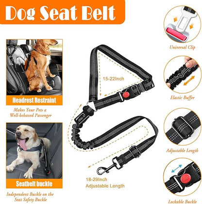LOBEVE No Pull Dog Harness, Collar & Leash Set | Includes Dog Seat Belt - Image 7