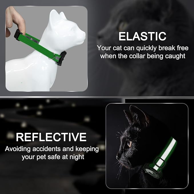 Reflective AirTag Cat Collar, Integrated Cat Tracker Collar - Image 2