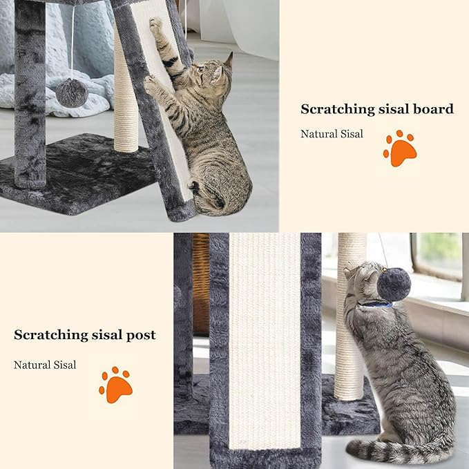 SYANDLVY Small Cat Tree with Perch, Cat Scratching Board - Image 4