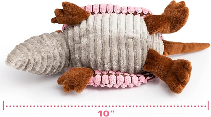 Hollypet Plush Dog Squeaky Toy Stuffed Armadillo Animal Pet Puppy Chew Toys - Image 2