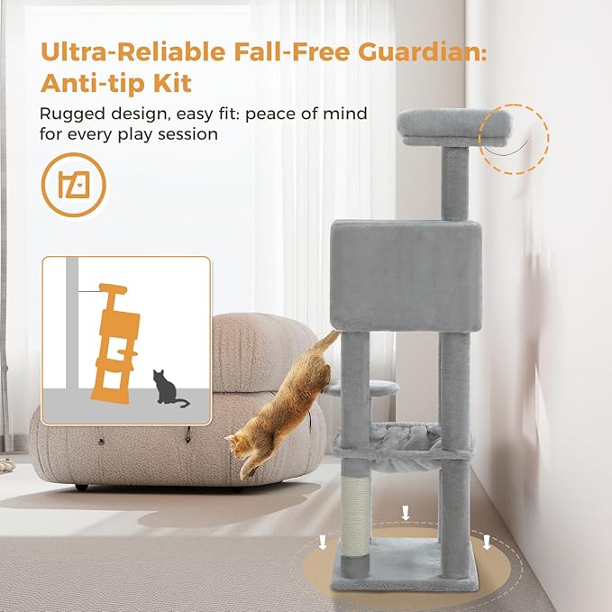 MUTTROS Cat Tree for Indoor Cats, 44.5" Multi-Level Cat Tower - Image 6