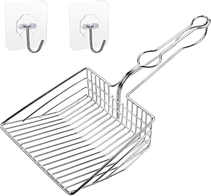 Qualiall All Metal Litter Scoop, Solid Metal Sifter, Cat Litter Scoop Metal by QUALIALL