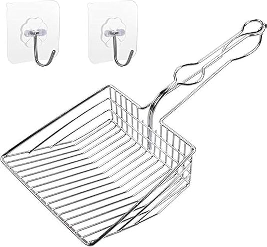 Qualiall All Metal Litter Scoop, Solid Metal Sifter, Cat Litter Scoop Metal by QUALIALL