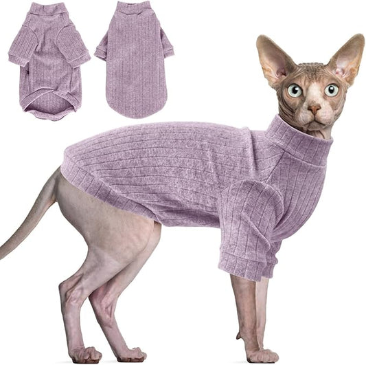 Idepet Sphynx Hairless Cats Sweater Shirt Kitten Soft Puppy Clothes Pullover by Idepet