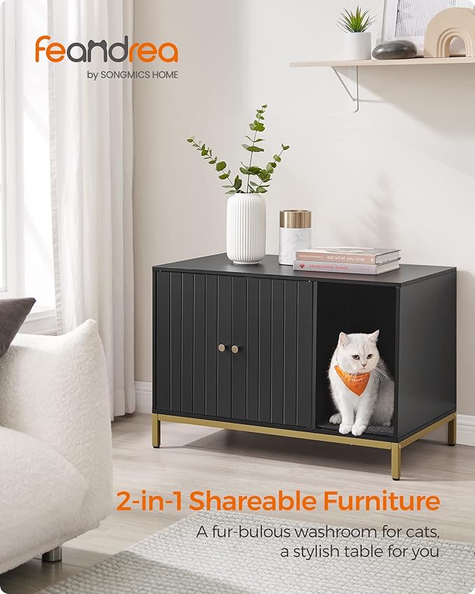 Feandrea Cat Litter Box Enclosure, Hidden Litter Box Furniture - Image 2