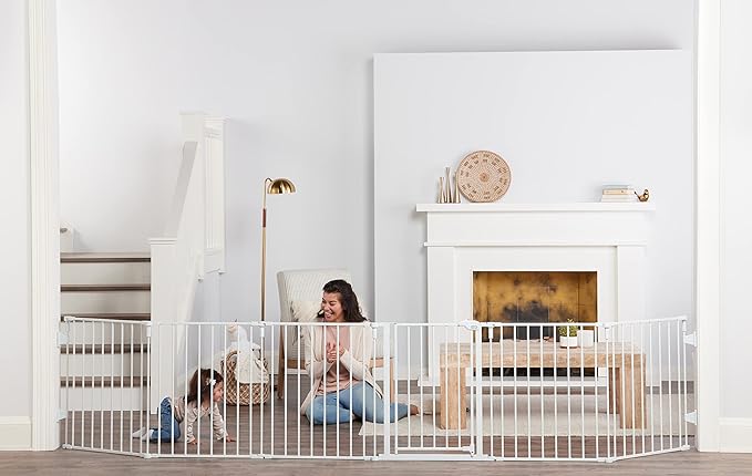 Regalo Safety 144" Super Wide Baby Gate & Play Yard, 2-in-1 Adjustable 6-Panel by Regalo