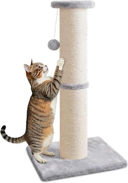 PAWSCRAT Cat Scratching Post 32" Tall, 5-Inch Diameter Natural Sisal Cat by PAWSCRAT