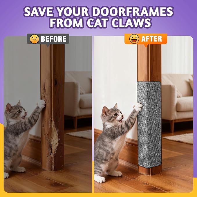 ENONCI Door Protector from Cat Scratching 19.6" x 7.8" Cat Wall Corner Scratcher - Image 3