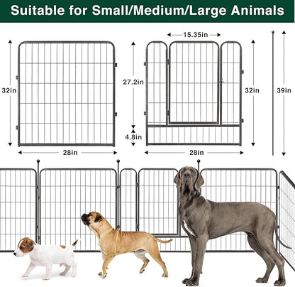 VISCOO Dog Playpen Outdoor, 16 Panels 32" H Dog Pen Indoor, Metal Dog Fence - Image 7