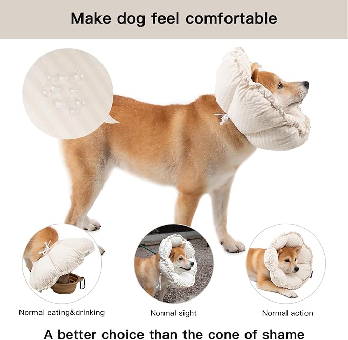 H HIDREAM Soft Dog Cones for Medium Dogs, Cute Adjustable Cone for Dogs to Stop - Image 3
