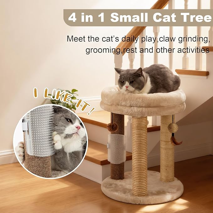 MECOOL 4in1 Small Cat Tree, Scratching Post - Image 2