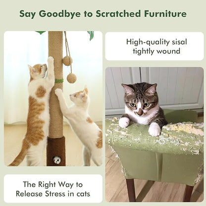 Woochpet Cat Scratching Post 35'' Tall Cat Scratcher Tree Tower Scratching Posts - Image 5