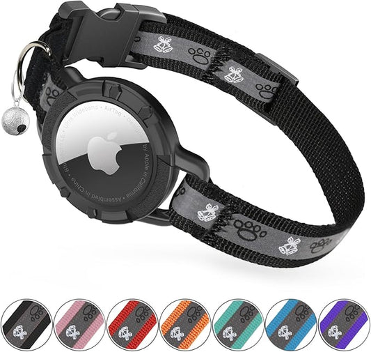 Reflective AirTag Cat Collar, Integrated Cat Tracker Collar by ODOKELE