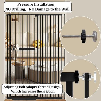 WAOWAO 71" Extra Tall Cat Pet Gate 29.92-37.79" Wide Pressure Mounted Walk - Image 7