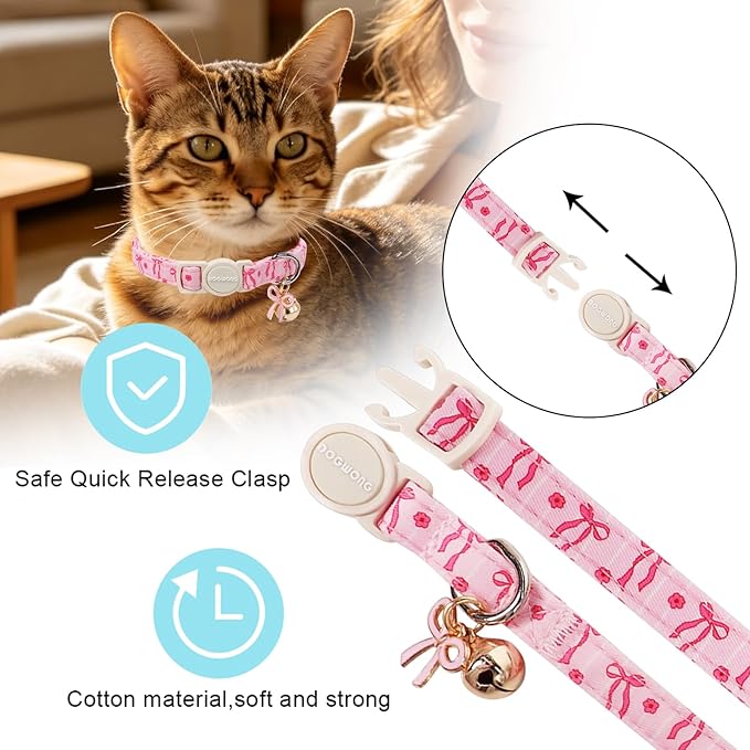 2 Pack Pink Cat Collars - Image 3