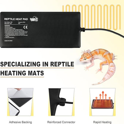LUCKY HERP Reptile Heat Pad 8x18 Inch 24W Under Tank Terrarium Heating Mat - Image 7
