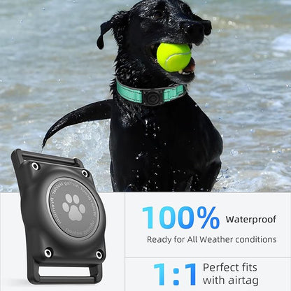 Upgrade AirTag Dog Collar, IP68 Waterproof Air Tag Dog Collar Holder, Reflective - Image 2