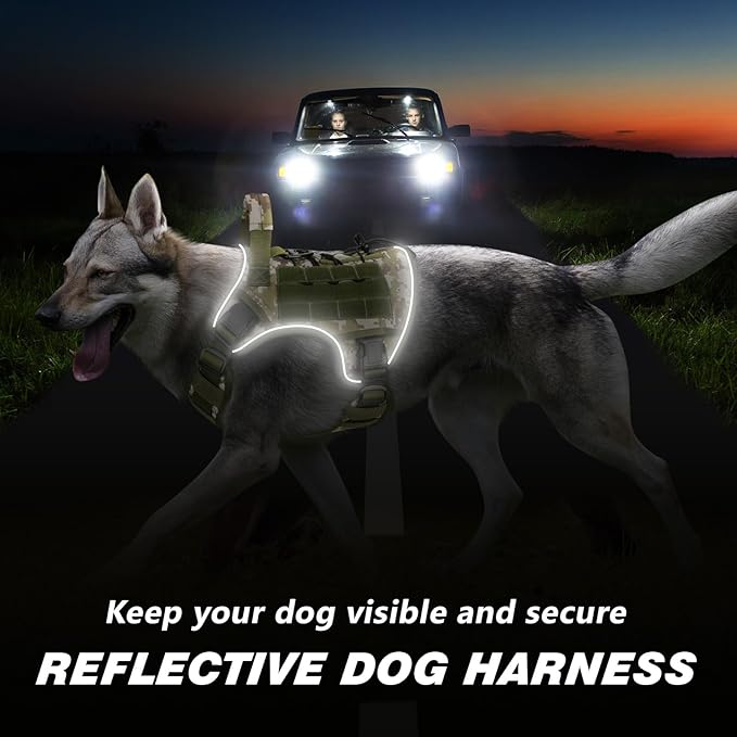 WINGOIN Tactical Dog Harness for Extra Large Dogs, Heavy Duty No Pull Dog - Image 3