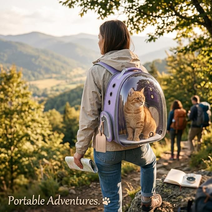 Expandable Cat Backpack Carrier, Breathable Clear Bubble Window Pet Carrier - Image 6